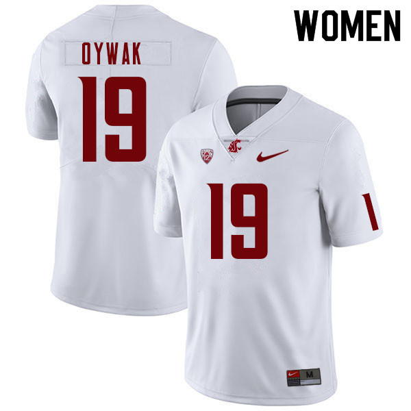 Women #19 Alphonse Oywak Washington State Cougars College Football Jerseys Sale-White